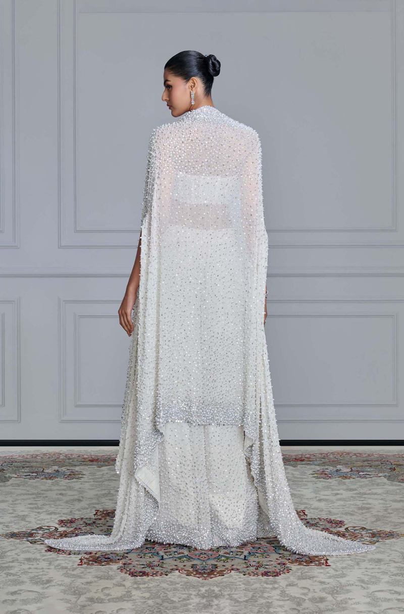 Ivory Pearl & Sequin Embroidered Pant Set