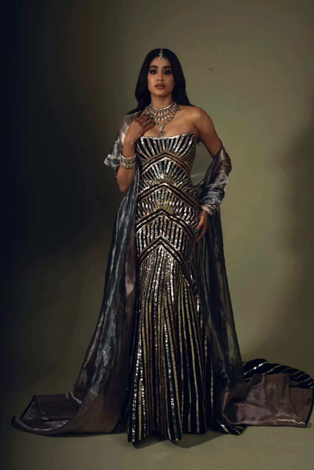 Janhvi Kapoor in our Noir Gown Set