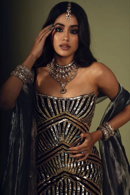 Janhvi Kapoor in our Noir Gown Set