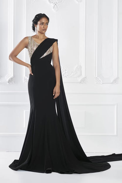 Black Taban Saree Gown