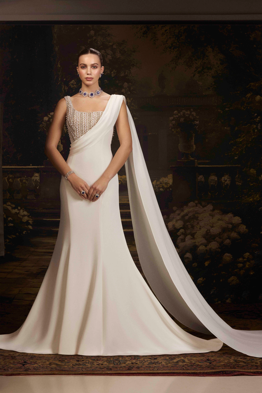 Off-White Premium Italian Crepe Gown