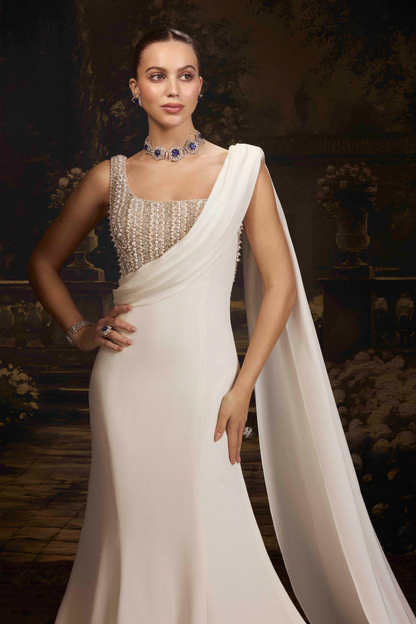 Off-White Premium Italian Crepe Gown