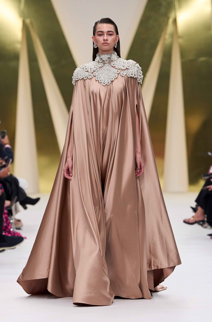 Mocha Brown Satin Kaftan