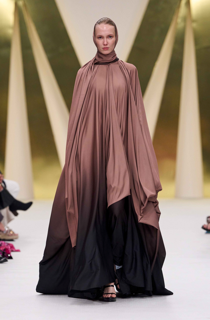 Brown Shaded Cowl Jalabia