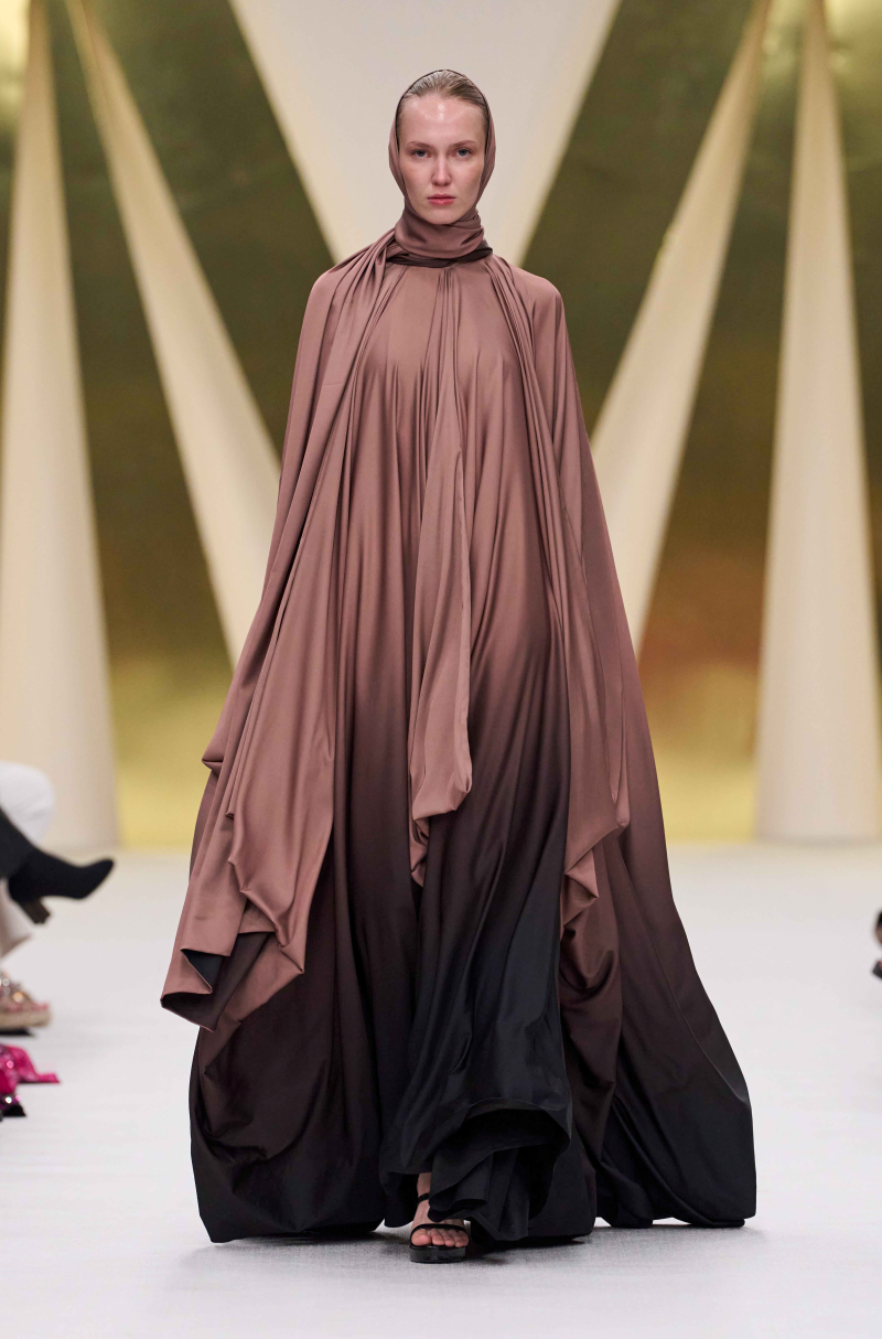 Brown Shaded Cowl Jalabia