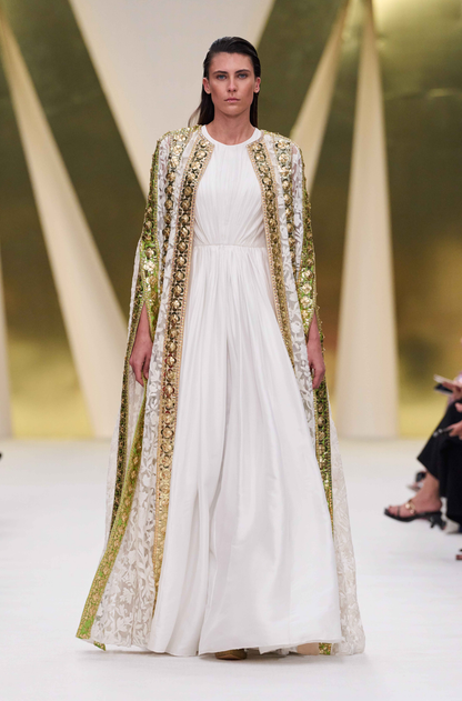 Ivory Embroidered Open Jacket