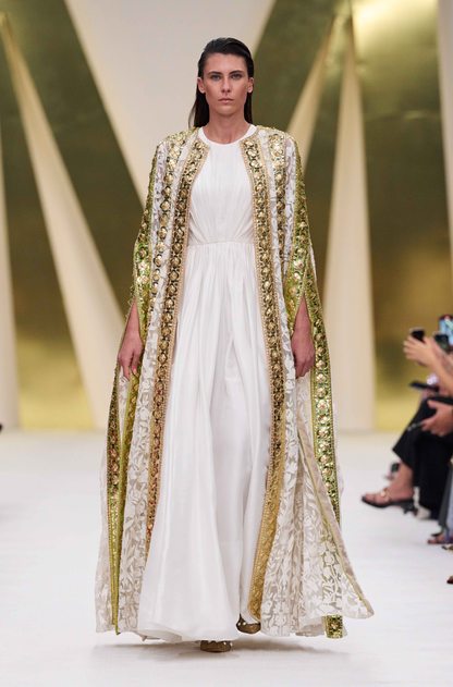 Ivory Embroidered Open Jacket