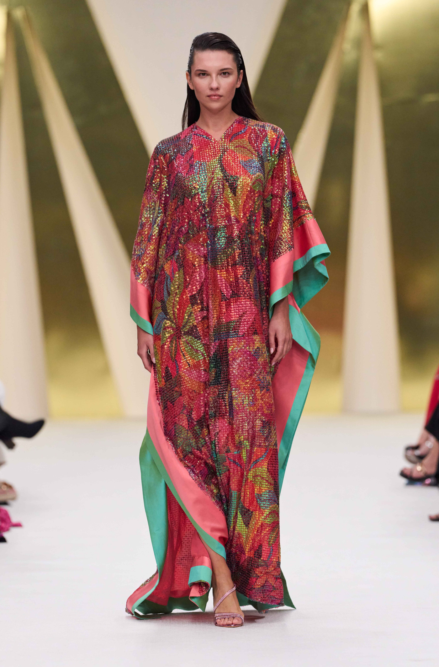 Multicolour Floral Sequin Kaftan