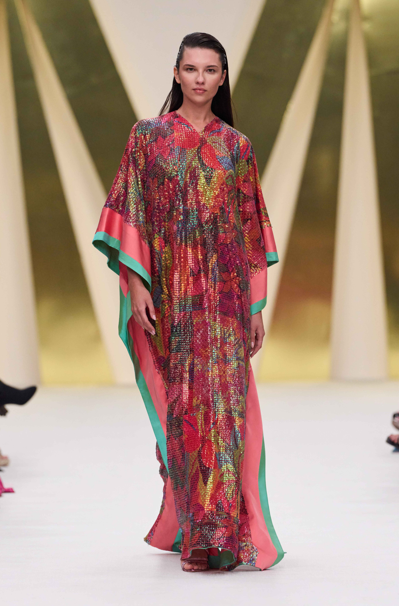 Multicolour Floral Sequin Kaftan