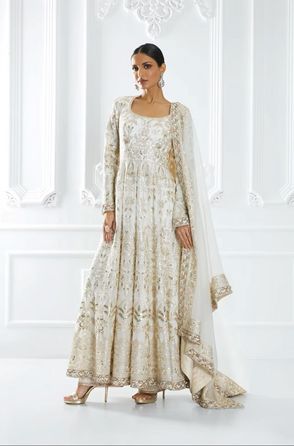Ivory Embroidered Anarkali Set