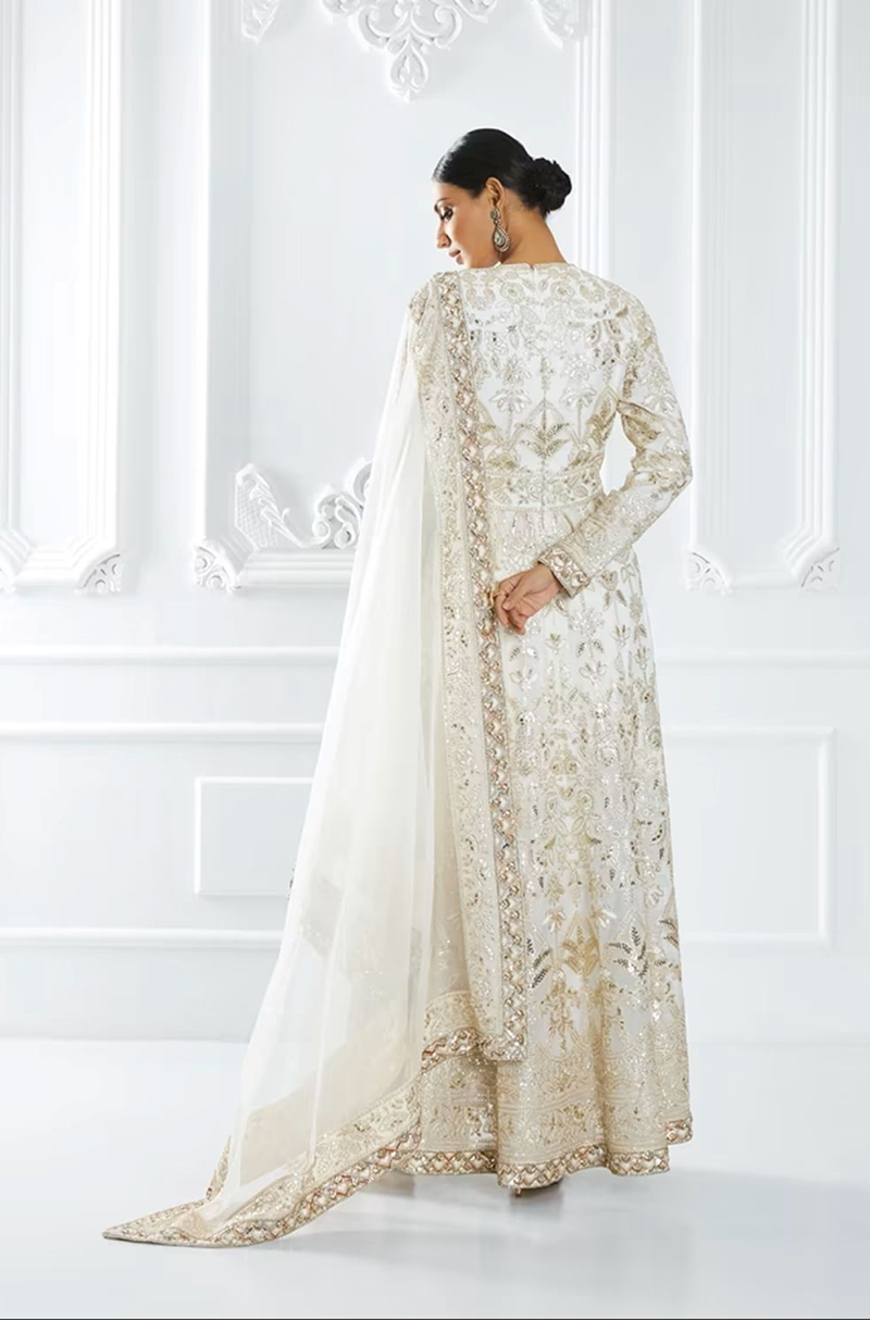 Ivory Embroidered Anarkali Set