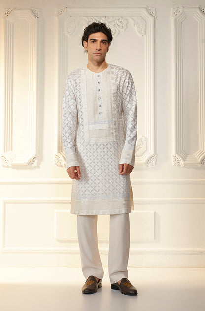 Ivory Threadwork Kurta Set