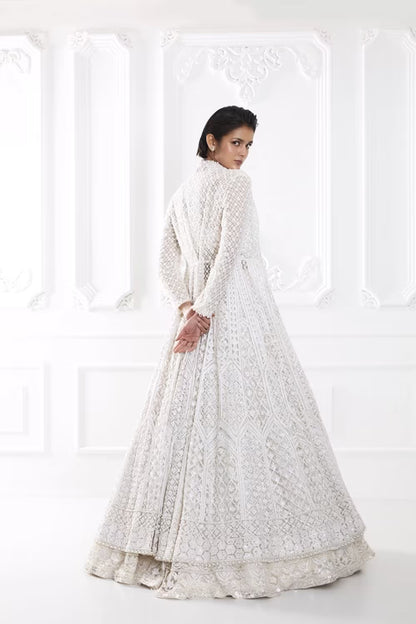Ivory Kashmiri Embroidered Lehenga Set