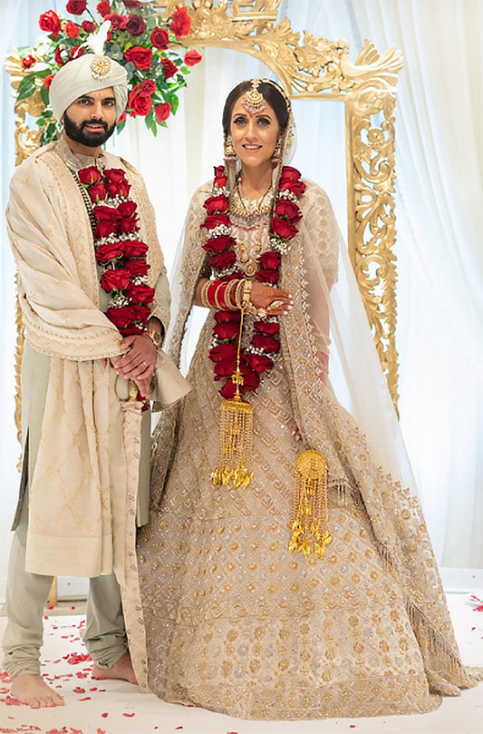 Bride: Ektaa Kumar Aytan in our Ivory Gold Ensemble