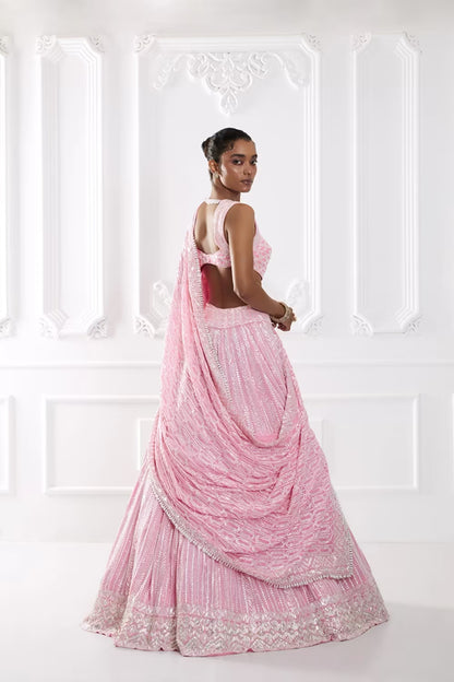 Candy Pink Taban Sequin Lehenga Set