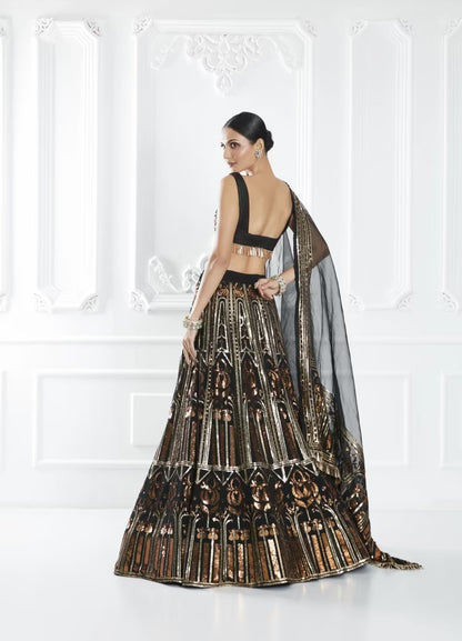 Black Embellished Lehenga Set