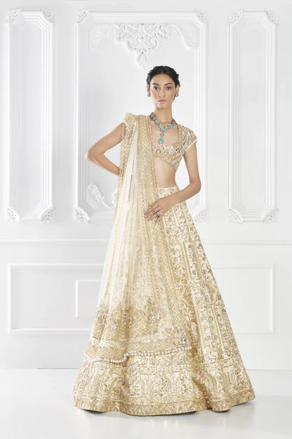 Ivory Badla Embroidered Lehenga Set