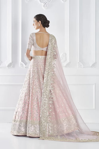 Pink Scalloped Embroidered Lehenga Set