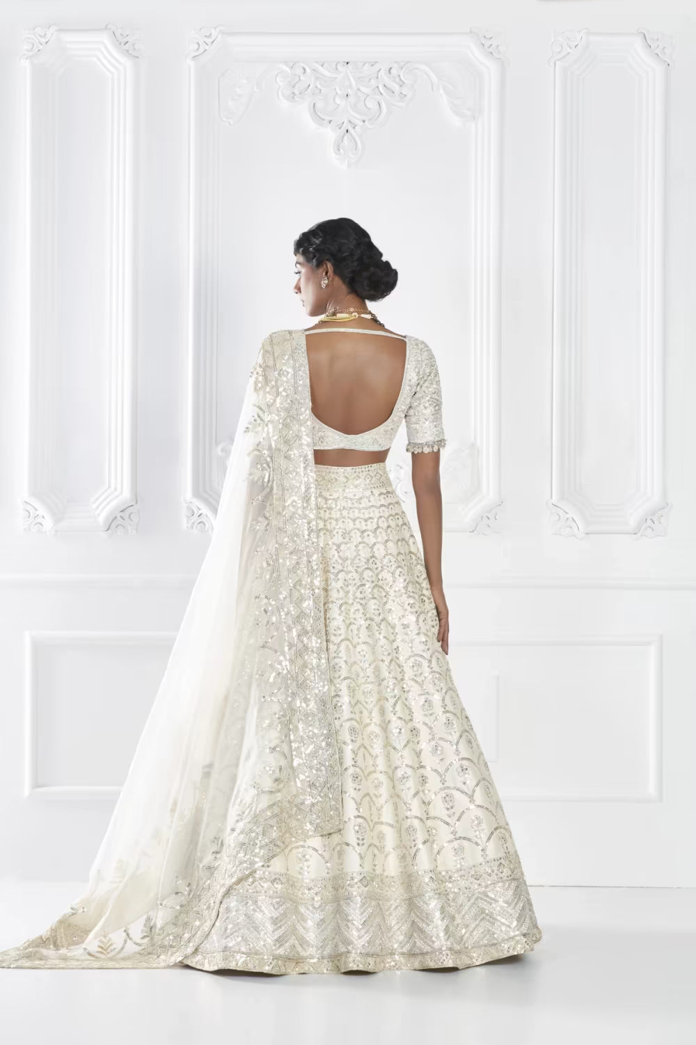 Ivory Scallop Embroidered Lehenga Set