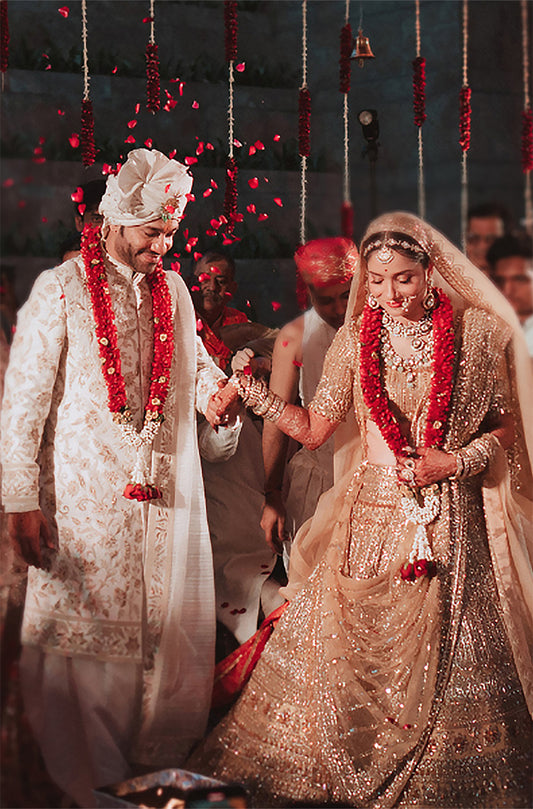 Bride: Ankita Lokhande & Groom: Vicky Jain in our Customize Ensemble