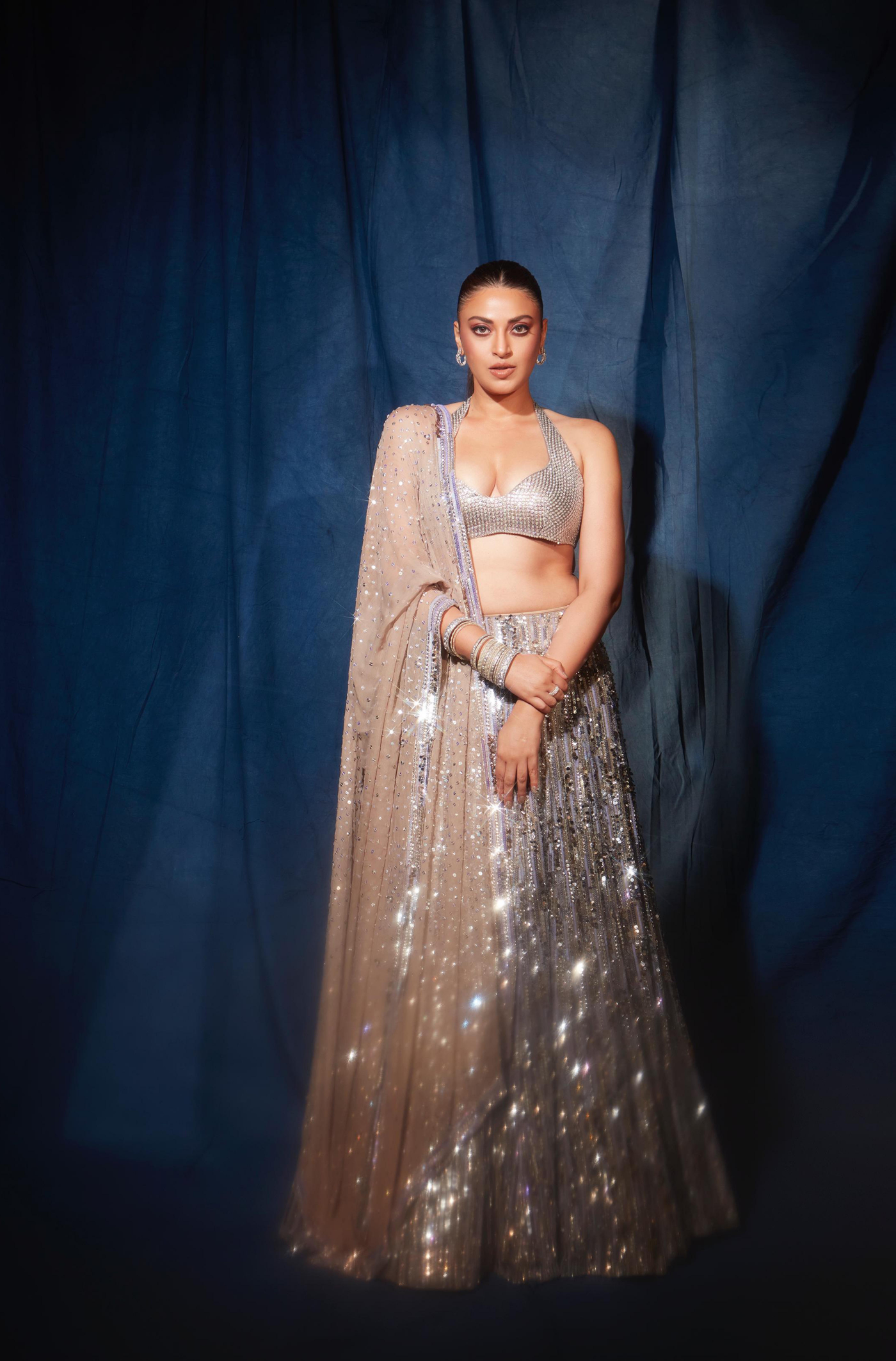 Anushka Ranjan in our Silver Embroidered Lehenga Set