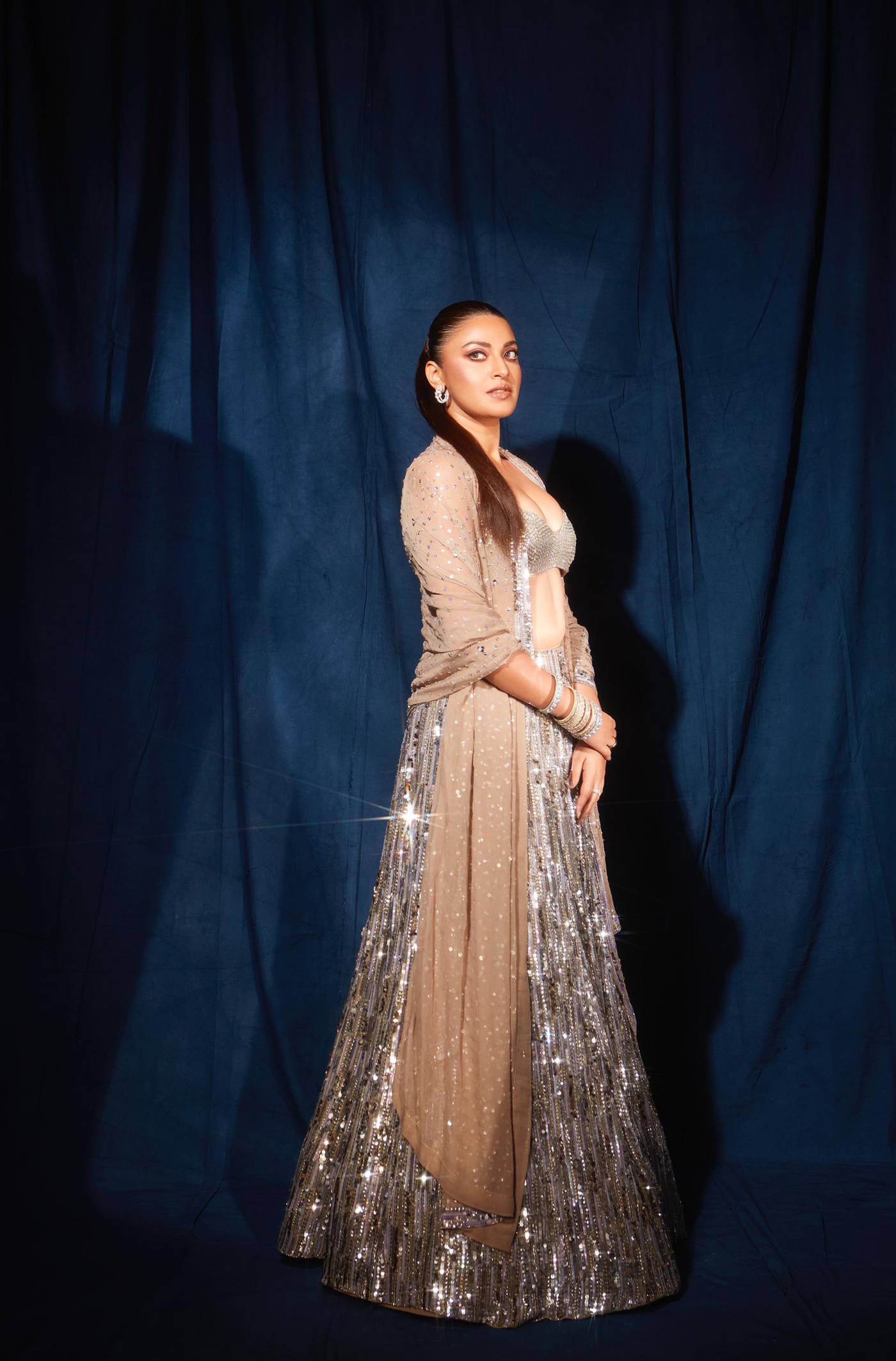 Anushka Ranjan in our Silver Embroidered Lehenga Set