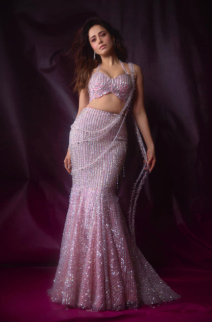 Nushrat Bharucha in our Pink Stone Embroidered Skirt Set