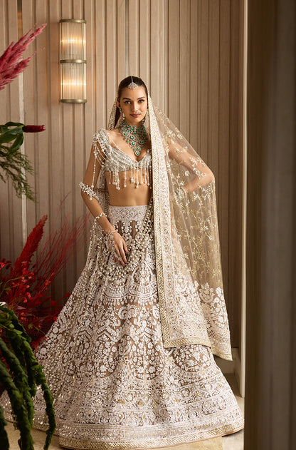 Fawn Mijwan Chikankari Embroidered Lehenga Set