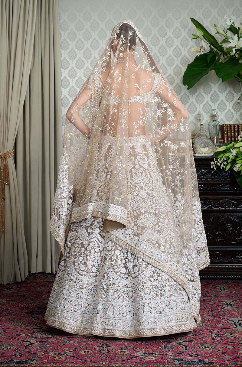 Fawn Mijwan Chikankari Embroidered Lehenga Set