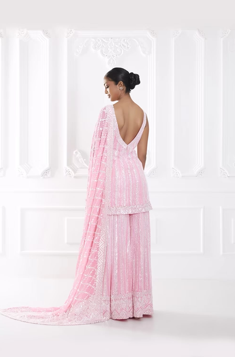 Candy Pink Taban Sequin Kurta Set