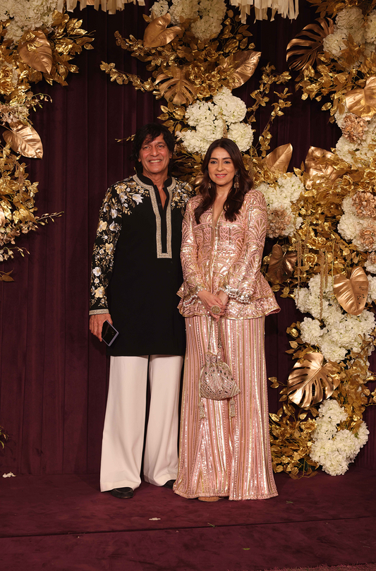 Bhavna Pandey in our Blush Pink Embroidered Peplum Set