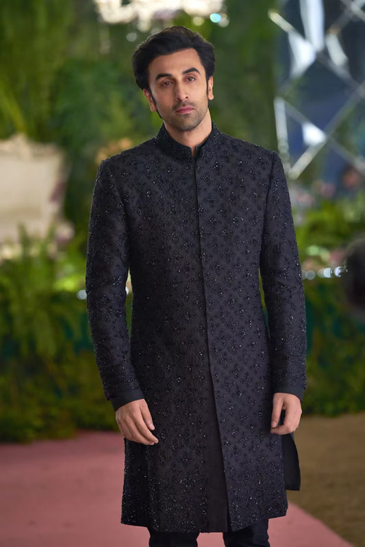 Ranbir Kapoor in our Navy Blue Sherwani Set
