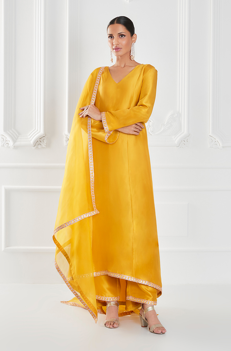 Amber Dupion Crepe Kurta Set