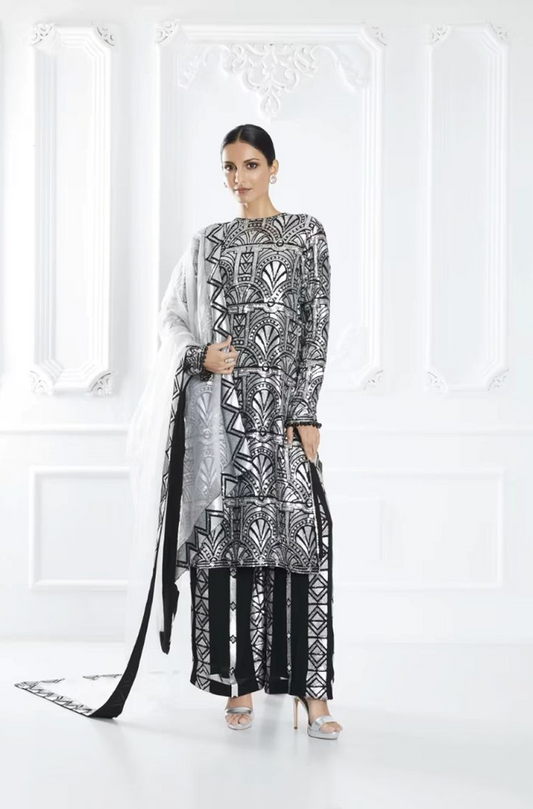 Black Embellished Kurta Set