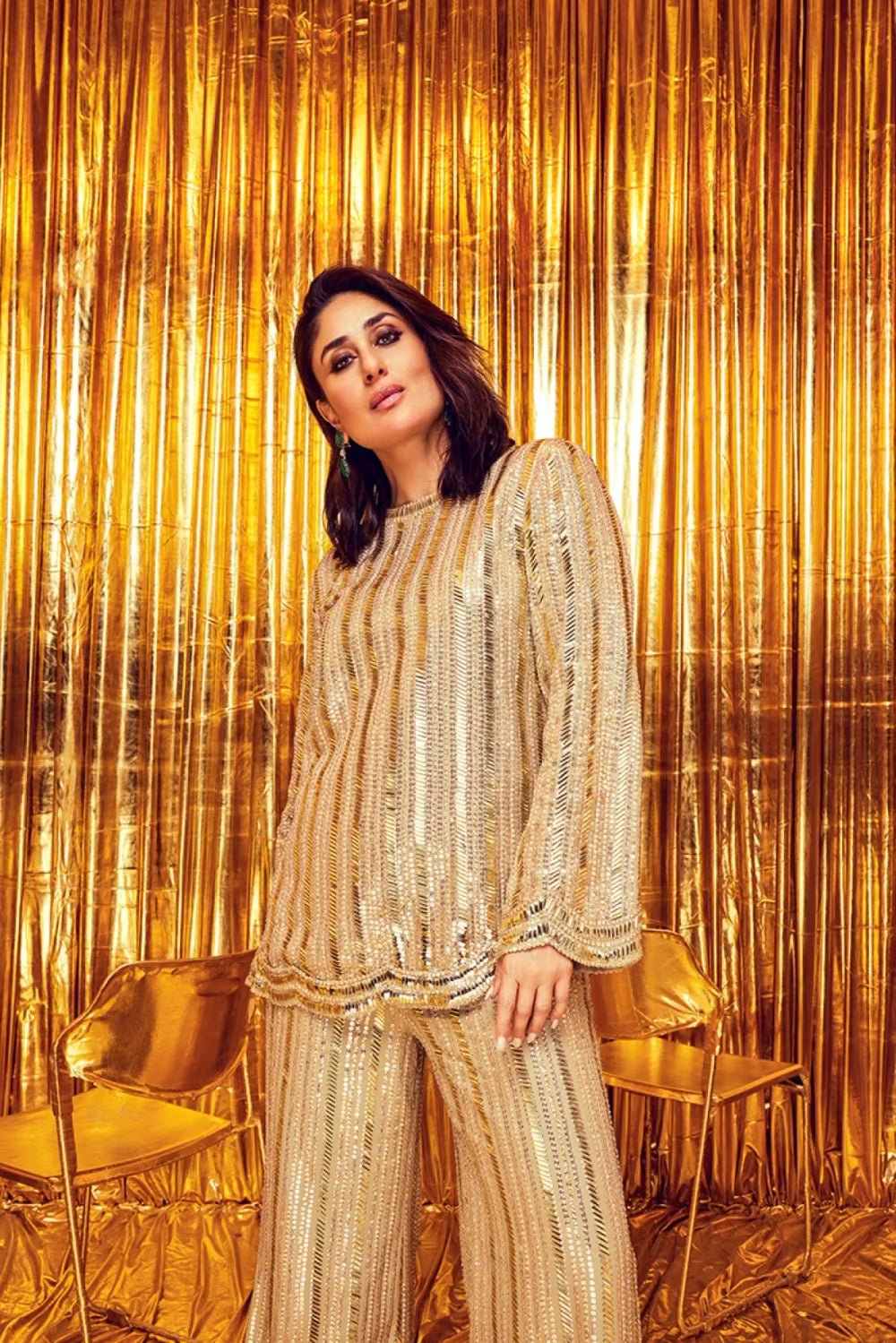 Kareena Kapoor in our Gold Sequin Pant Set