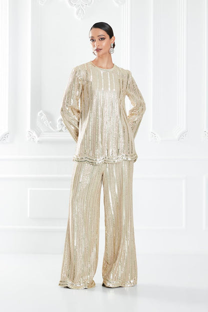 Gold Sequin Embellished Co-ord Set