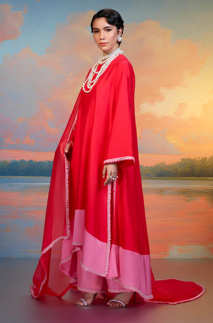 Crimson Elegance Kurta Set