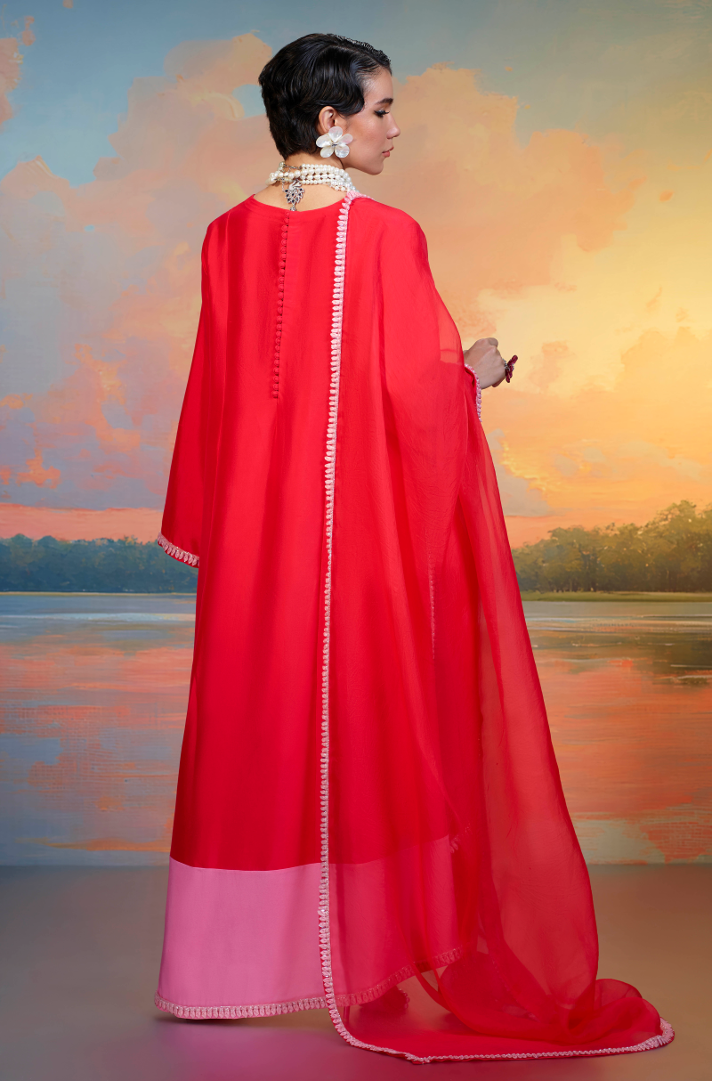 Crimson Elegance Kurta Set