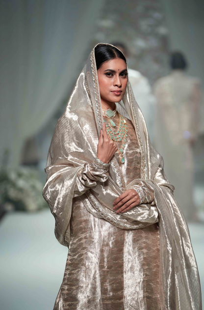 Rose Gold Tissue Kurta Set