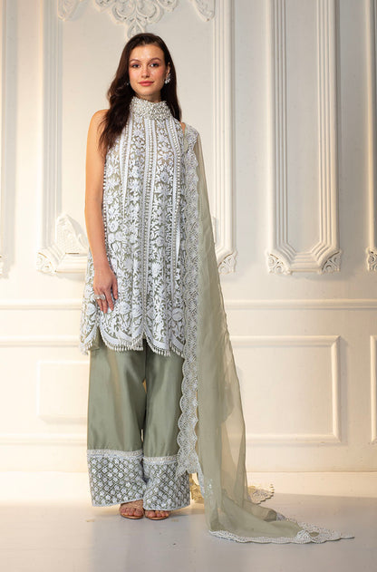 Green Kashmiri Embroidered Short Kurta Set