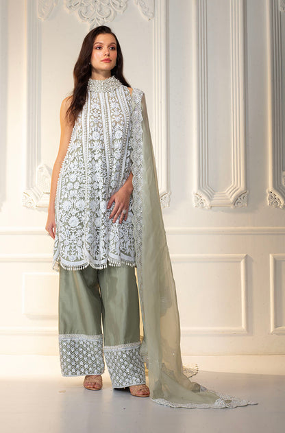 Green Kashmiri Embroidered Short Kurta Set