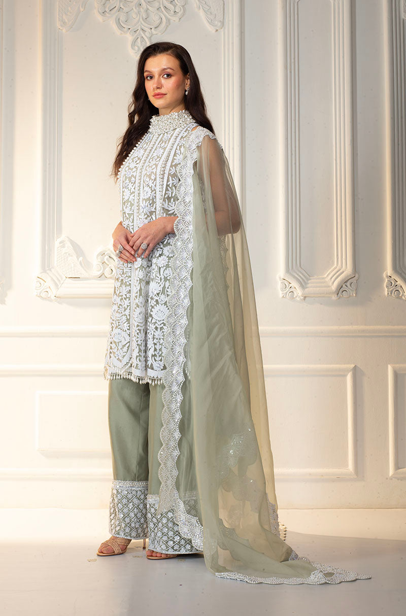 Green Kashmiri Embroidered Short Kurta Set