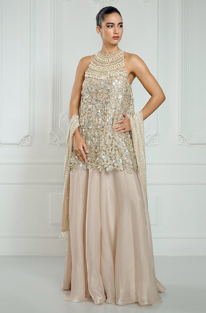 Light Gold Sequin Embroidered Kurta Set