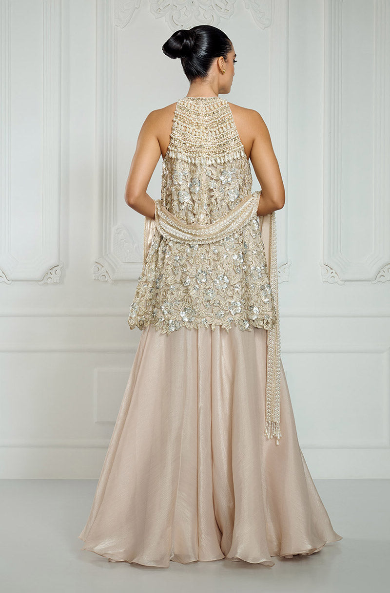 Light Gold Sequin Embroidered Kurta Set