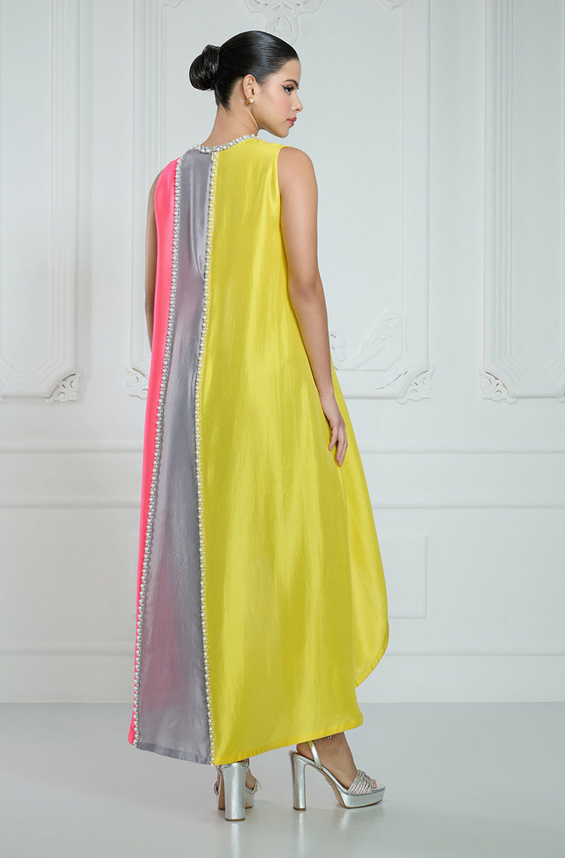 Yellow Multi Patch Work Kurta Set