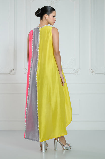 Yellow Multi Patch Work Kurta Set