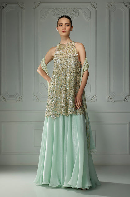 Mint Green Sequin Embroidered Kurta Set