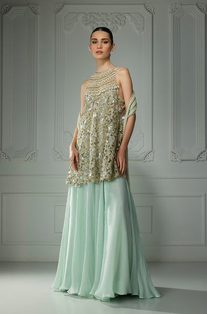 Mint Green Sequin Embroidered Kurta Set