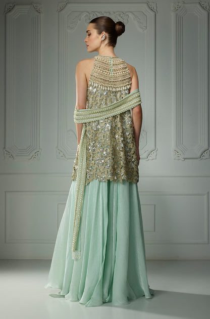 Mint Green Sequin Embroidered Kurta Set