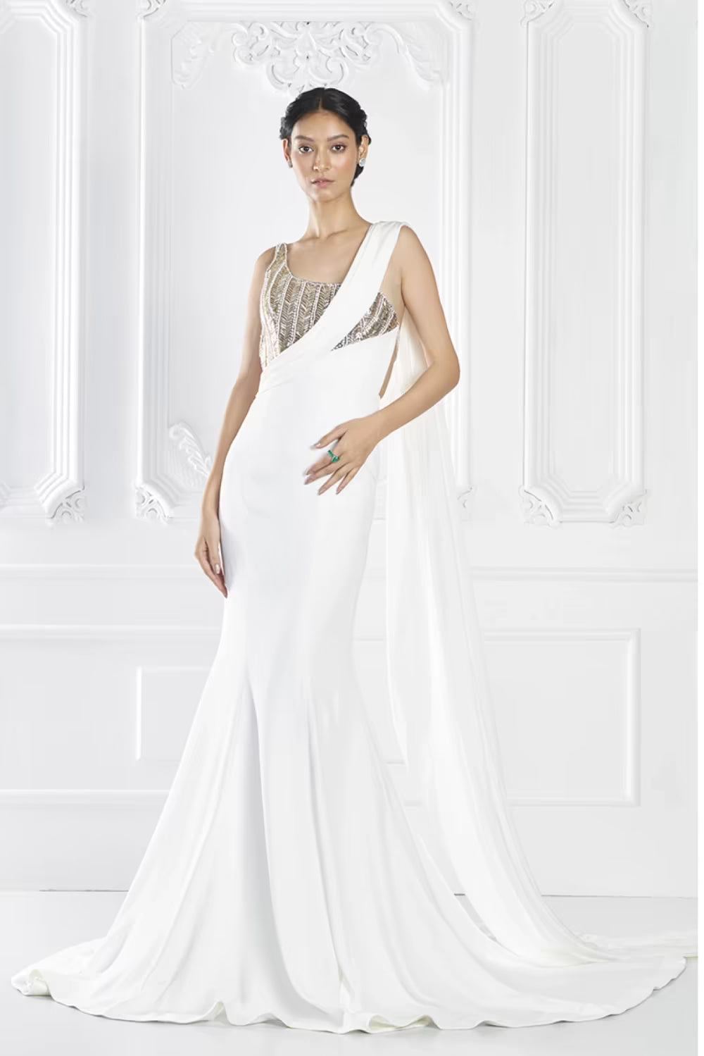 Ivory Taban Saree Gown